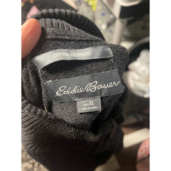 Eddie Bauer Cotton Cashmere Men's Quarter Zip Sweater Sz XL - Picture 3 of 4